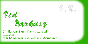 vid markusz business card